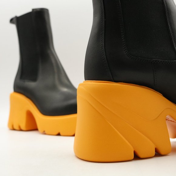 Bottega Veneta Flash Ankle Boot Military Calf Black-Tangerine - Picture 7 of 16